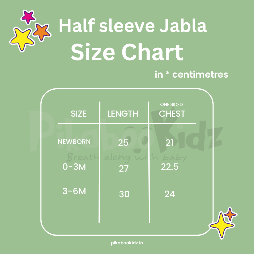 Muslin Half sleeve Button Jabla - Pack of 5 (Random)