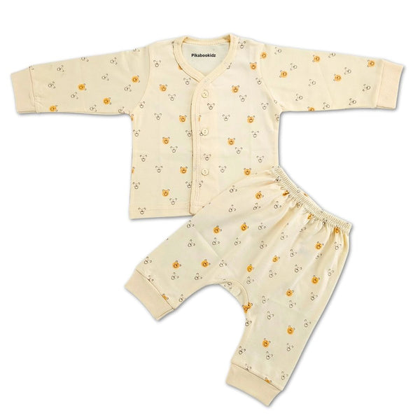 Full Sleeve Top with diaper pant Night Suit 0-3M - Yellow