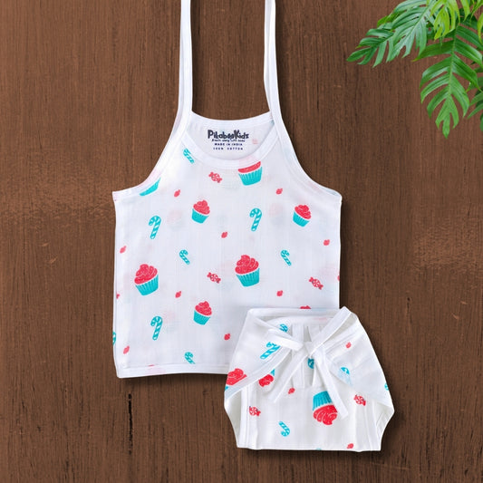 Muslin knot Jabla & Nappy set – Cupcakes