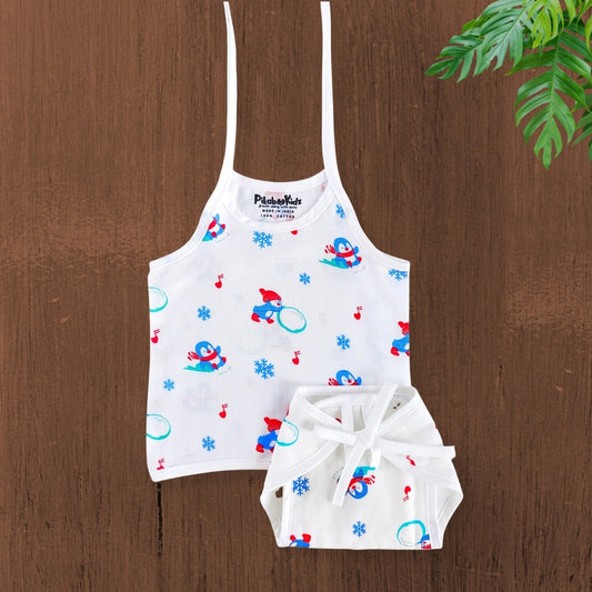 Muslin knot Jabla & Nappy set – Penguins