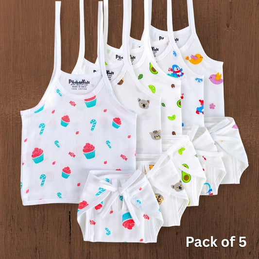 Muslin Knot Jabla & Nappy set Combo - NB to 3M