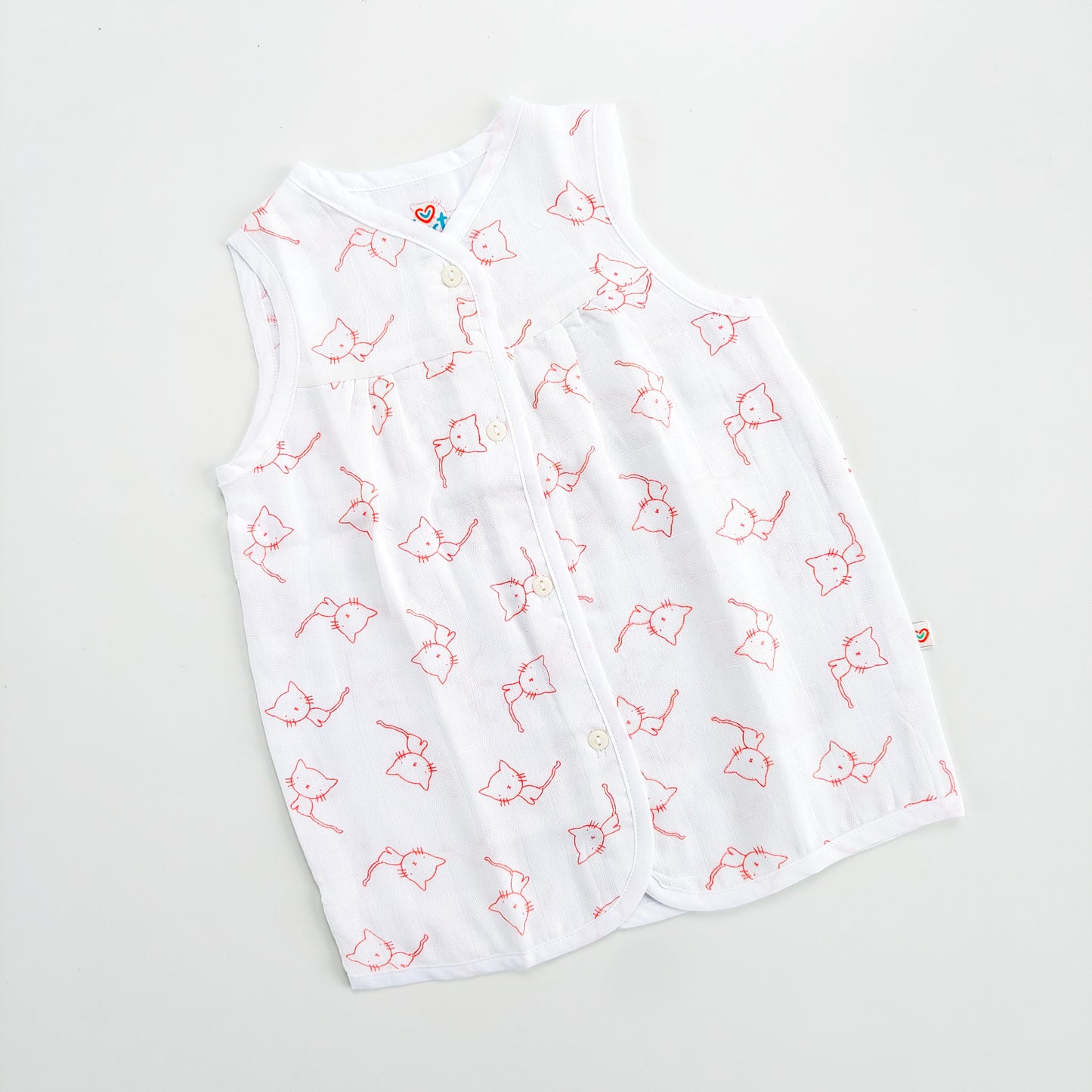 Muslin Button Frock 0-6M – Cat