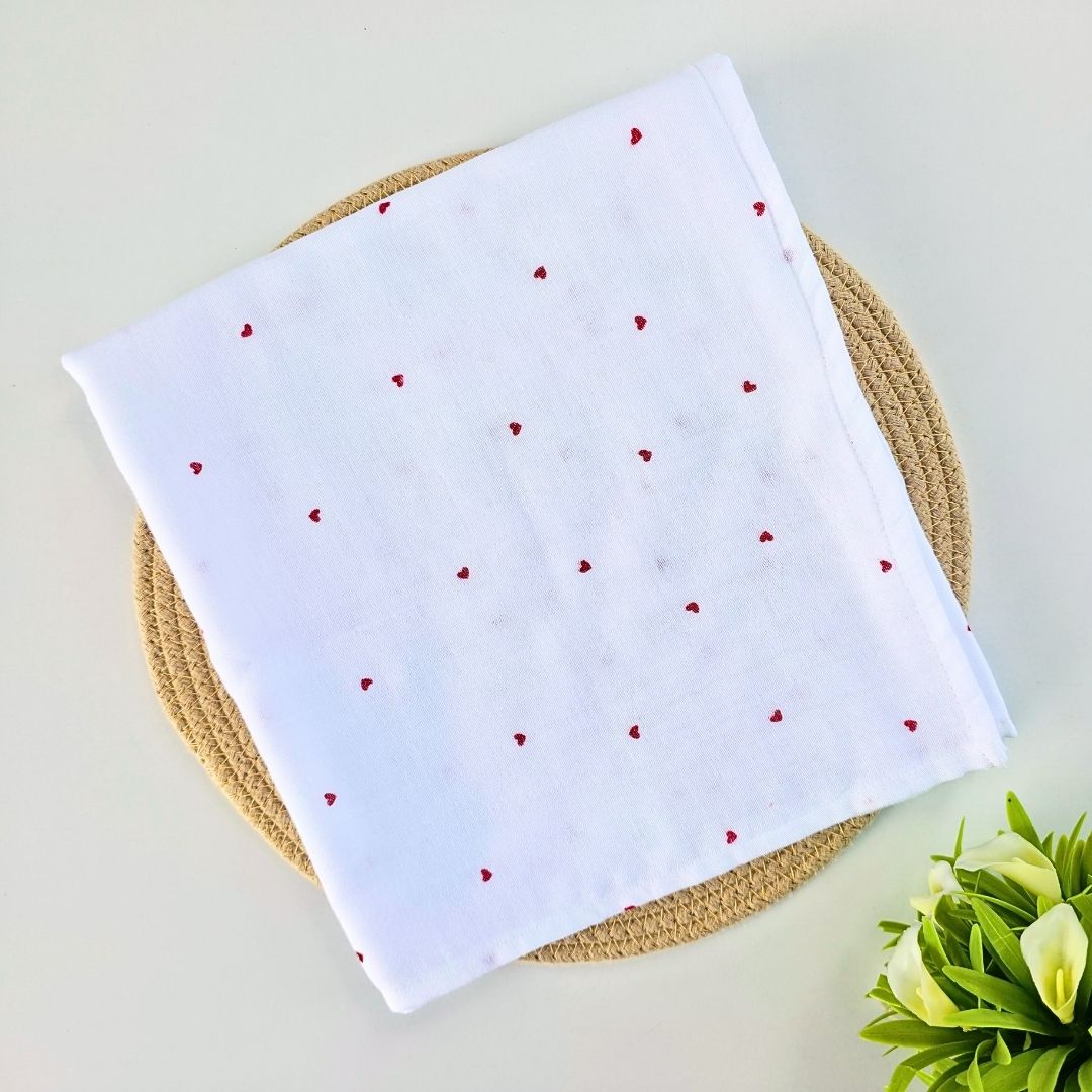 Pack of 2 Muslin Crinkled Bath towel 50*100 cms – Hearts