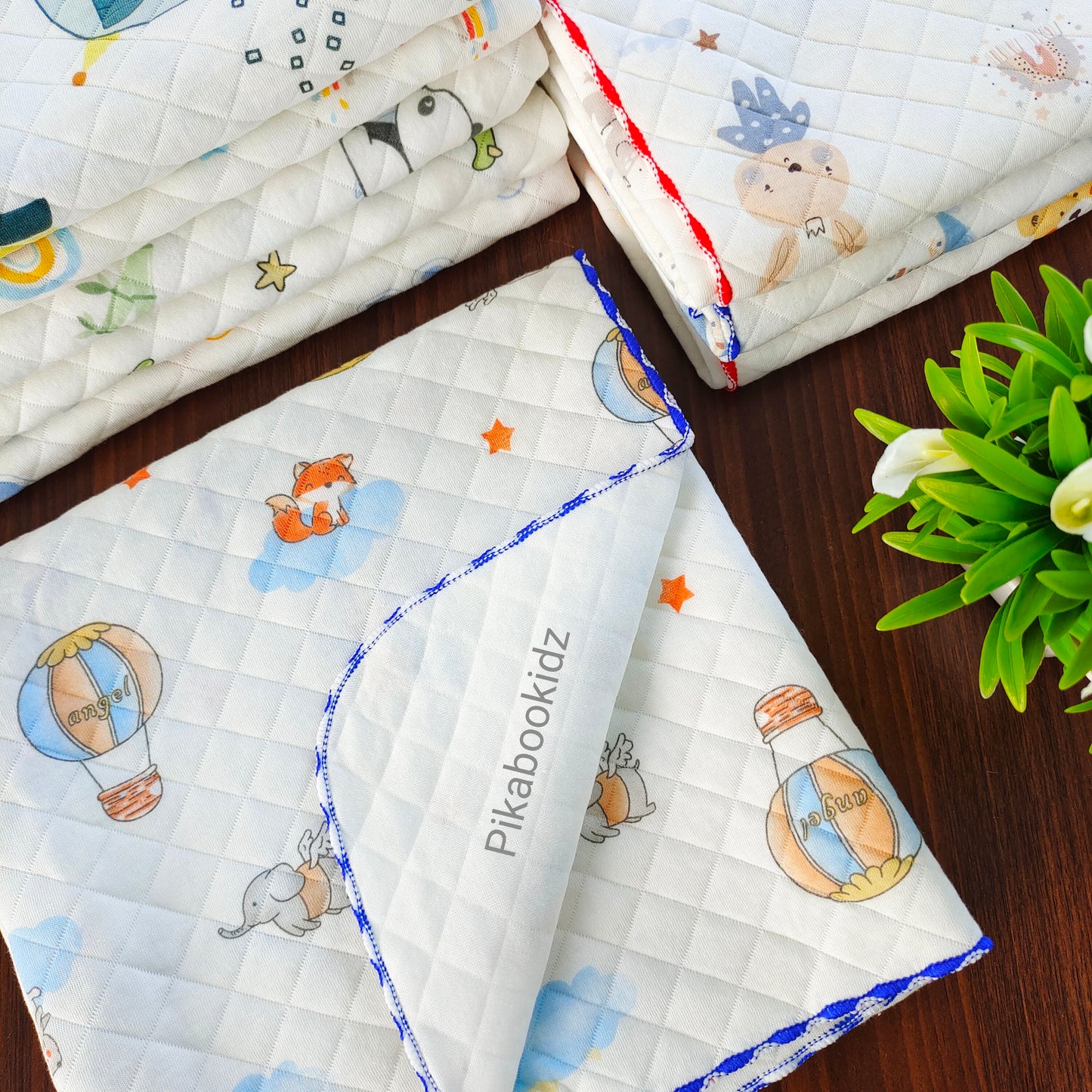 2 Layer Muslin Blanket in 85*85 cm - Hot air Baloons