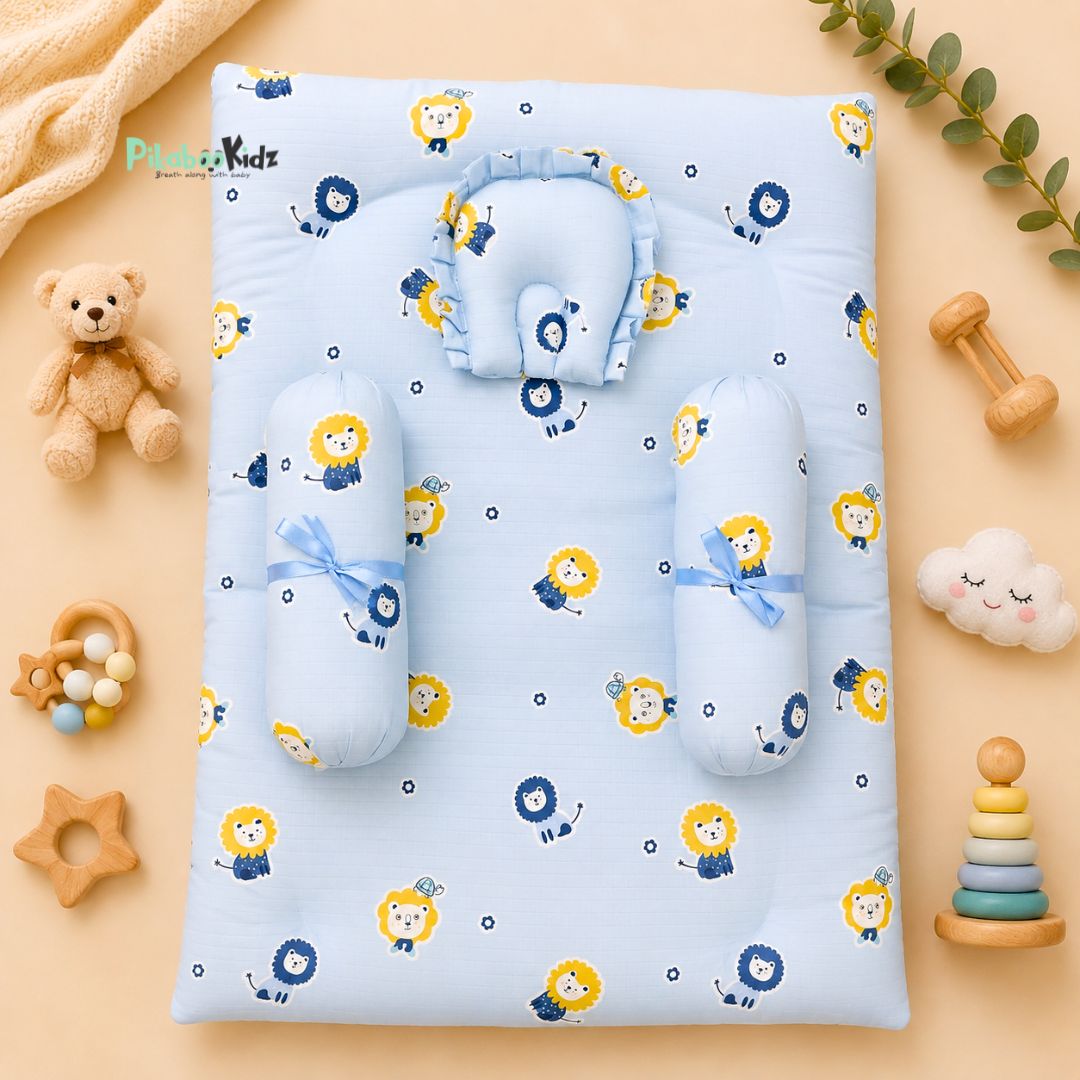 Muslin bed with Bolsters and pillow