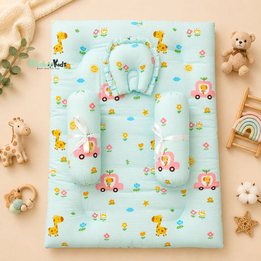 Muslin bed with Bolsters and pillow