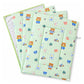 3 in 1 Reusable Muslin Diaper Mat - Green Teddy