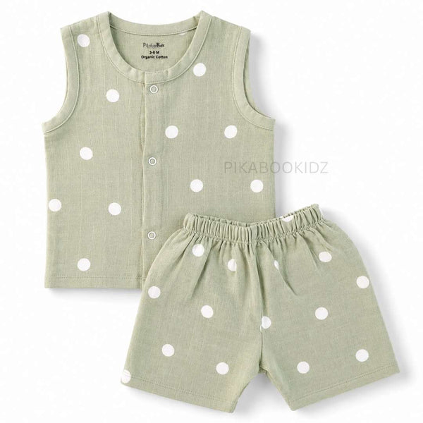 Muslin Jabla & Shorts Set - Pastel green - alt view