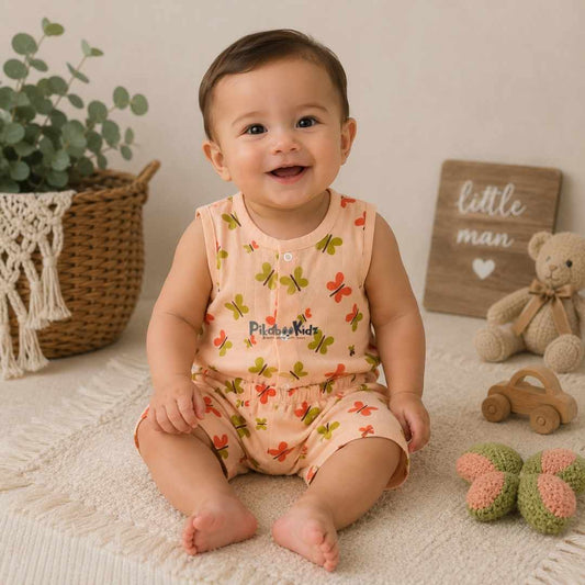 Muslin Jabla & Shorts Set - Orange