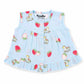 Muslin Button frock 0-6M - Strawberry blue