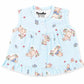 Muslin Button frock 0-6M - Bunny paradise Blue