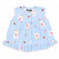 Muslin Button frock 0-6M - Lucky blue