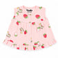 Muslin Button frock 0-6M - Pink Strawberry