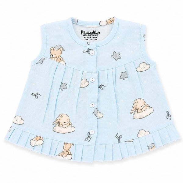 Muslin Button frock 0-6M - Stars
