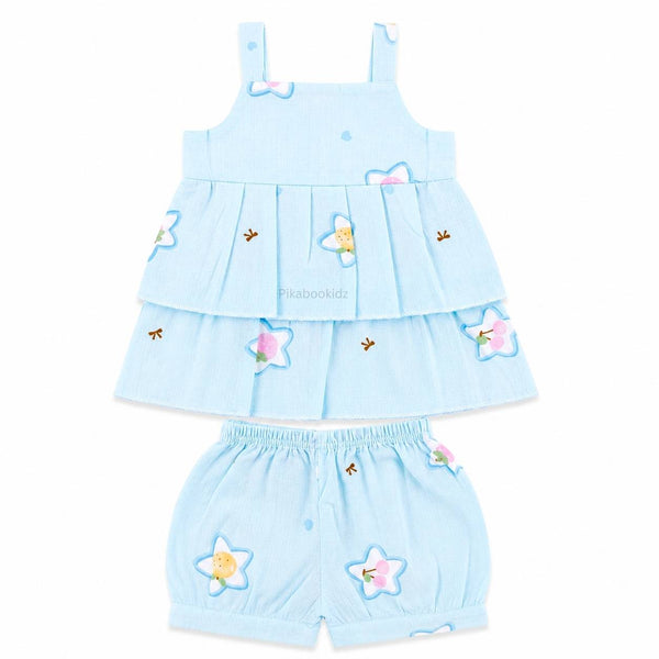Muslin babygirl coords - Blue stars - alt view