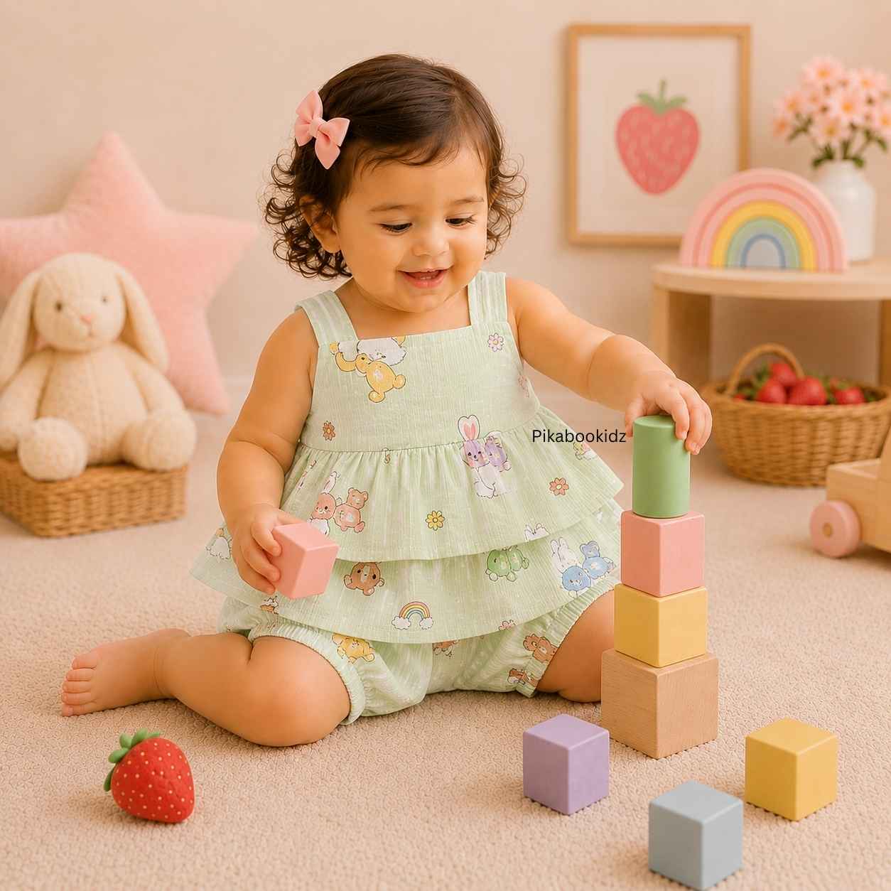 Muslin babygirl coords - Green