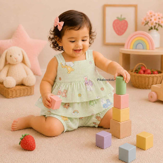 Muslin babygirl coords - Green