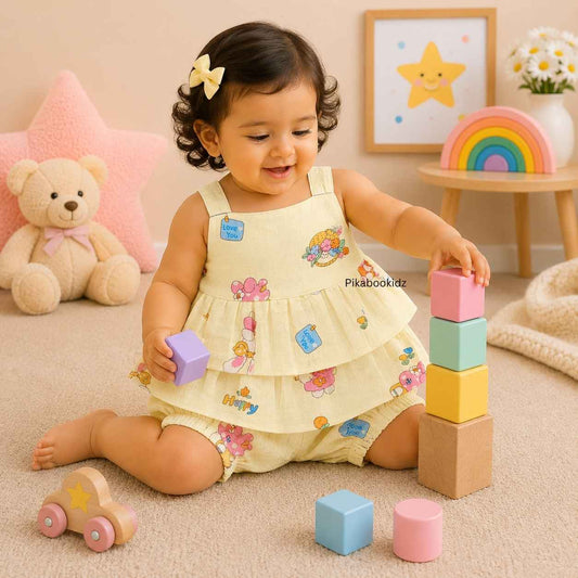 Muslin babygirl coords - Yellow bunny