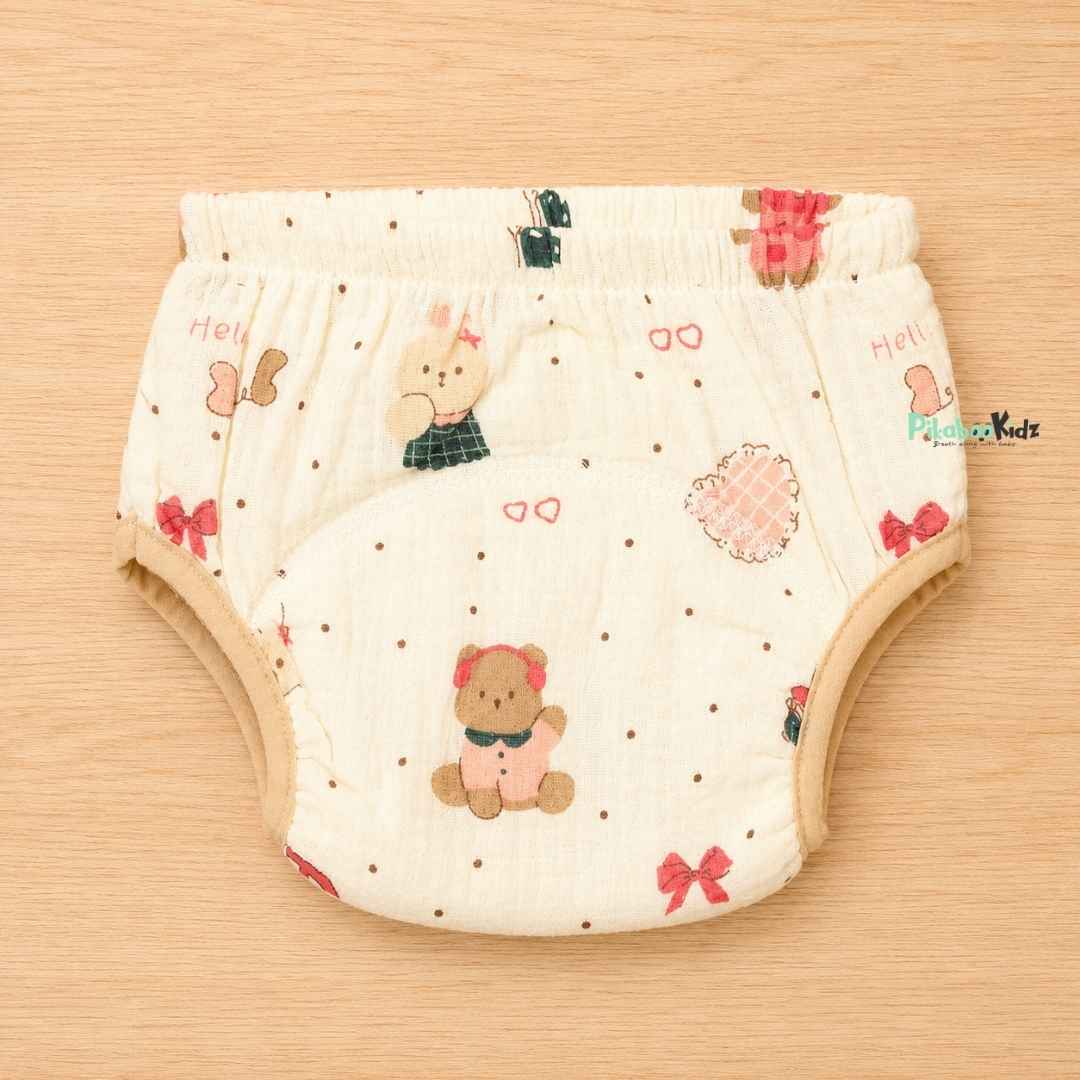 Muslin padded underwear - Heart and bow