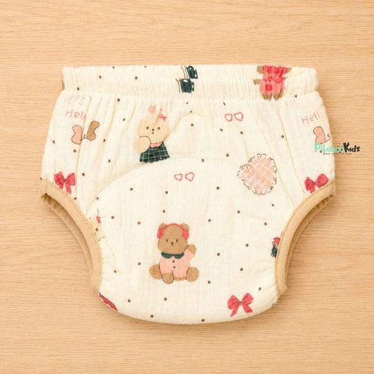 Muslin padded underwear - Heart and bow