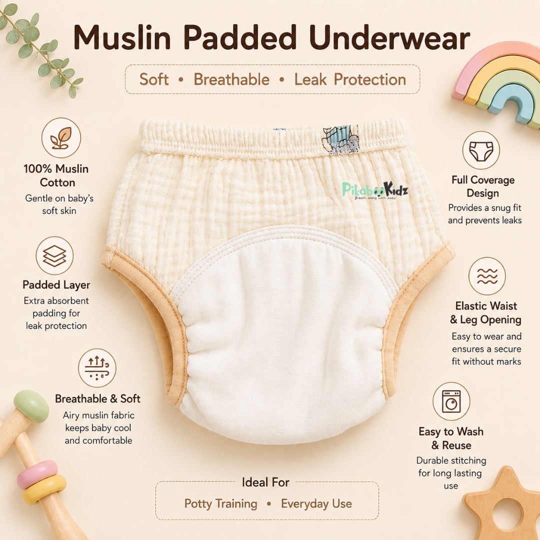 Muslin padded underwear - Cloud star