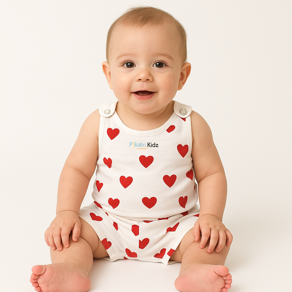 Muslin Vest & Shorts Set 3-6 M - Hearts - alt view