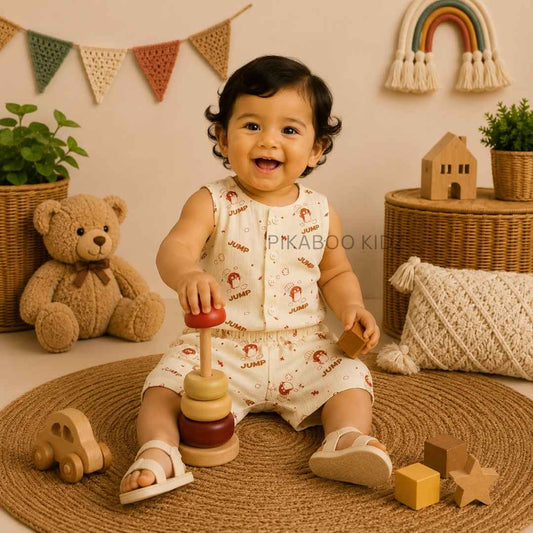 Muslin Vest & Shorts Set - Jump