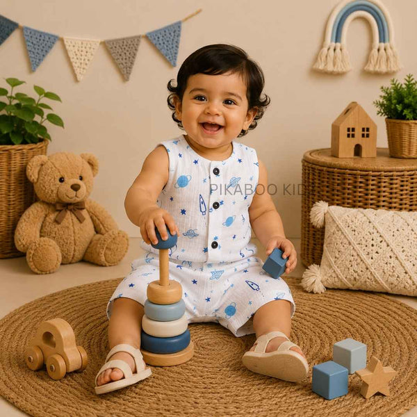 Muslin Vest & Shorts Set - Space