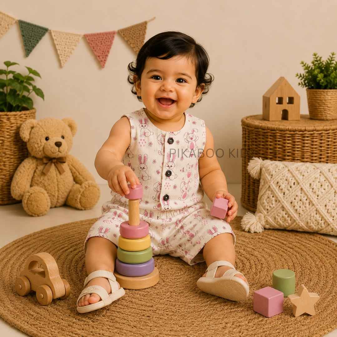 Muslin Vest & Shorts Set -Bunny