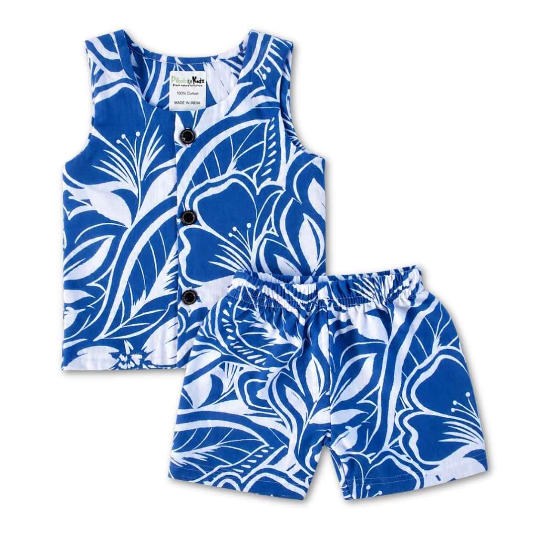 Muslin Vest & Shorts Set - Florals
