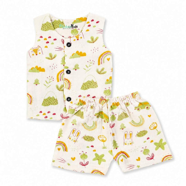 Muslin Vest & Shorts Set - Doodle - alt view