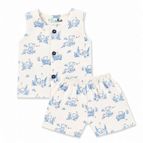 Muslin Vest & Shorts Set -Bear - alt view