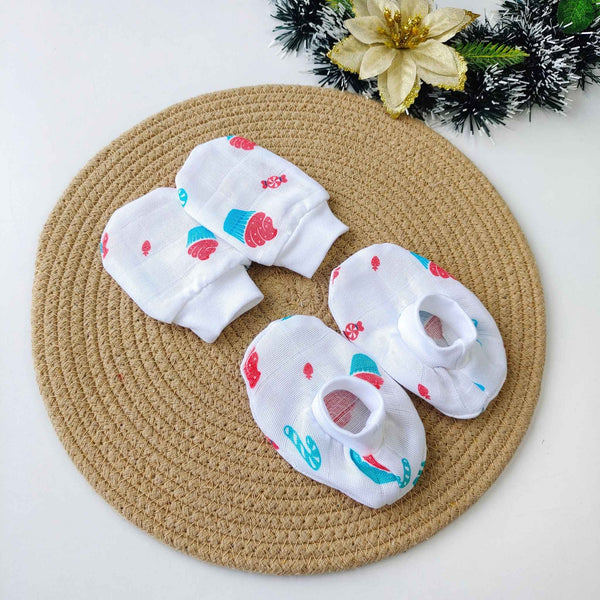 Muslin Mittens Booties Set – Cup cakes