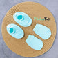 Mittens Booties Set – Sky Blue Flowers