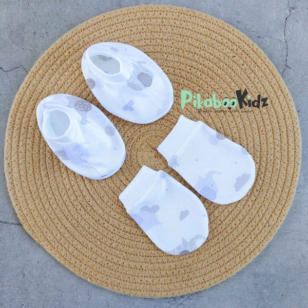 Mittens Booties Set – Purple Elephants