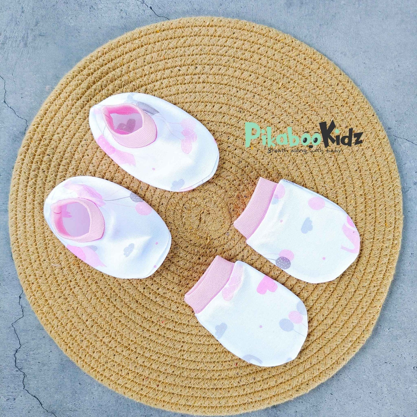 Mittens Booties Set – Elephant Pink