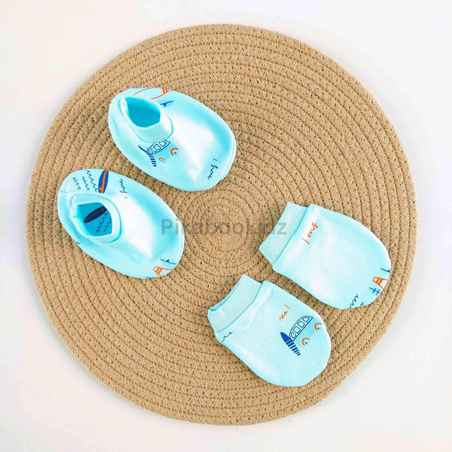 Mittens Booties Set – Blue