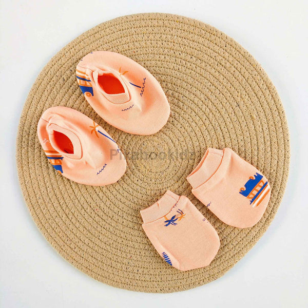 Mittens Booties Set – Orange