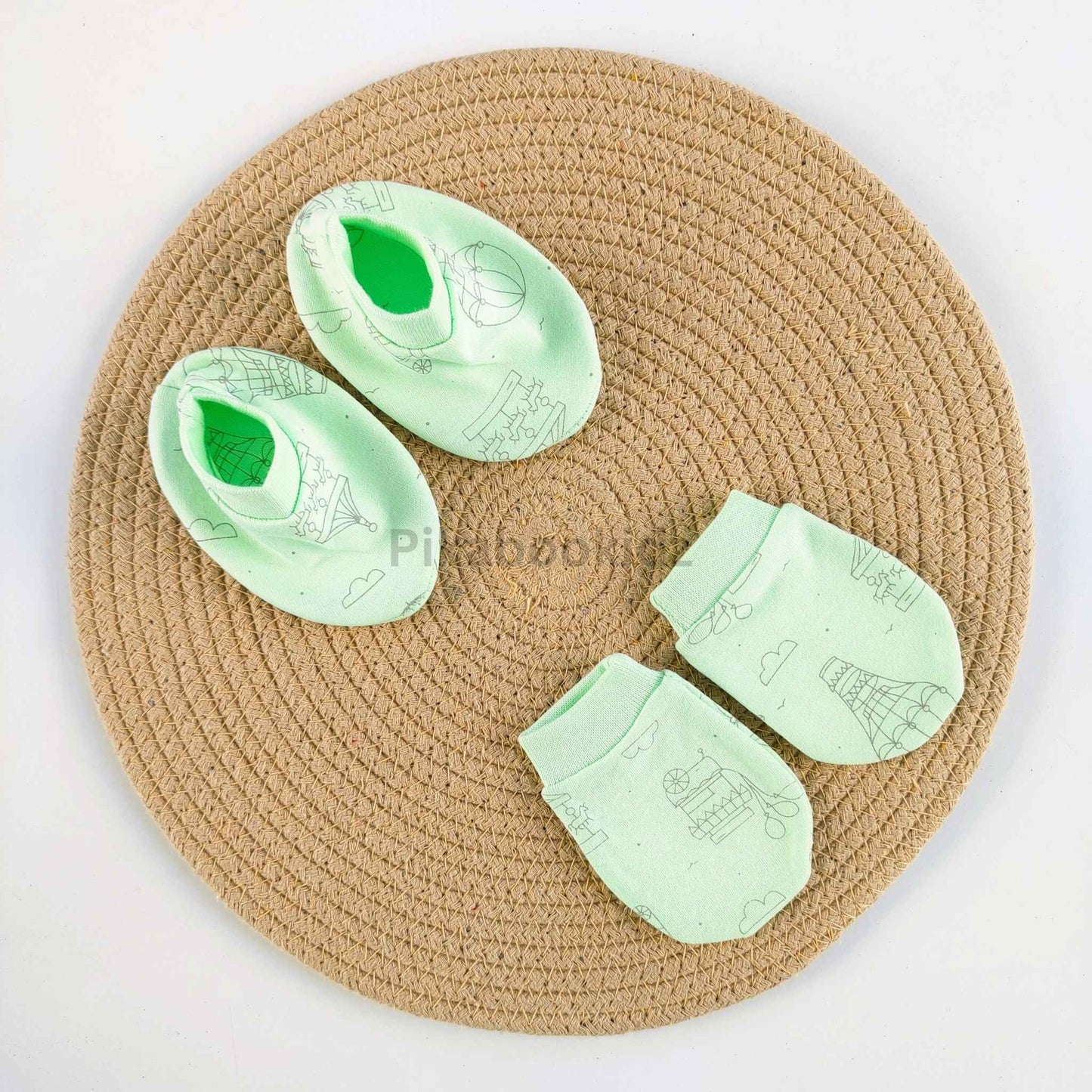 Mittens Booties Set – Green