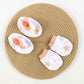 Mittens Booties Set – Orange flowers