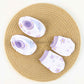 Mittens Booties Set – Purple flowers