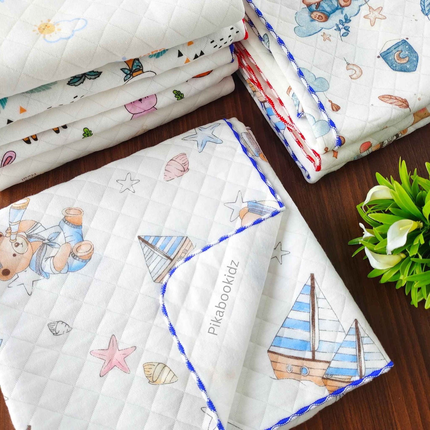 2 Layer Muslin Blanket in 85*85 cm - Sail