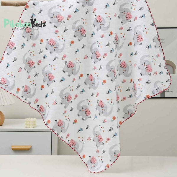 2 Layer Muslin Blanket in 85*85 cm - Elephants - alt view