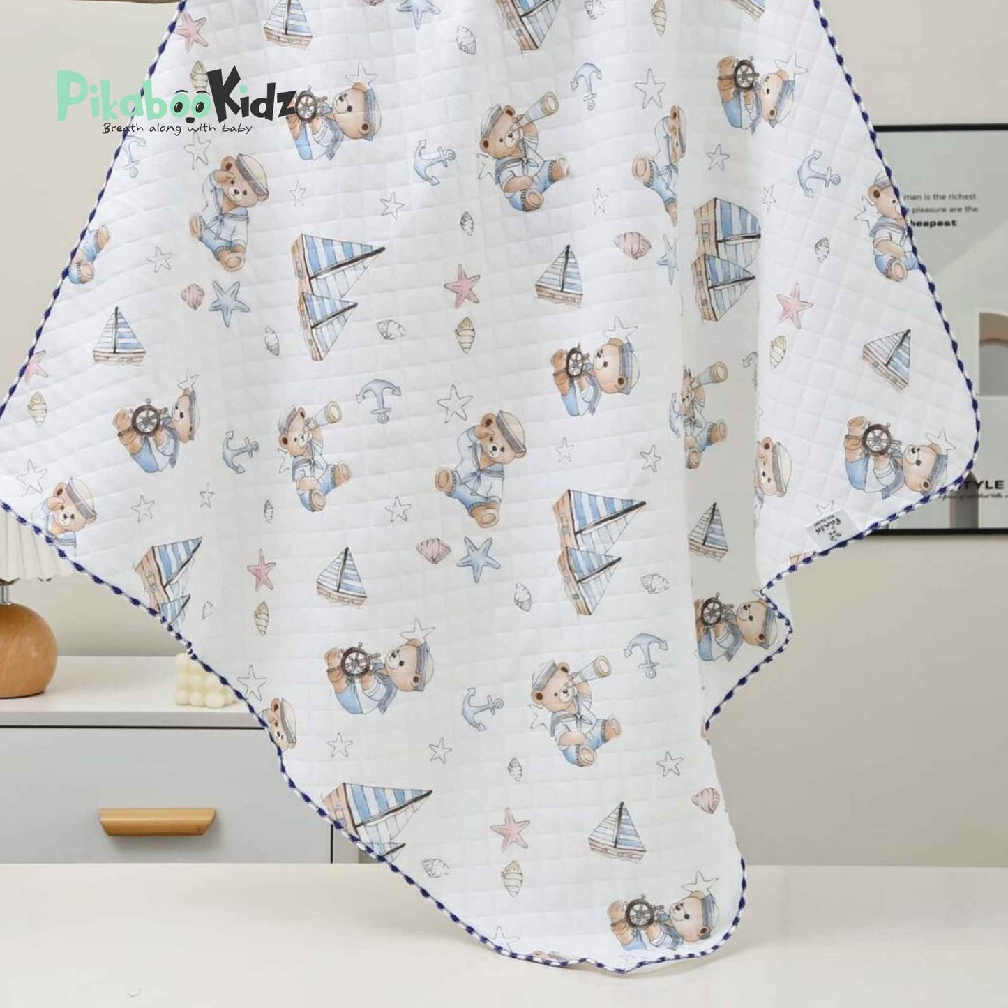 2 Layer Muslin Blanket in 85*85 cm - Sail