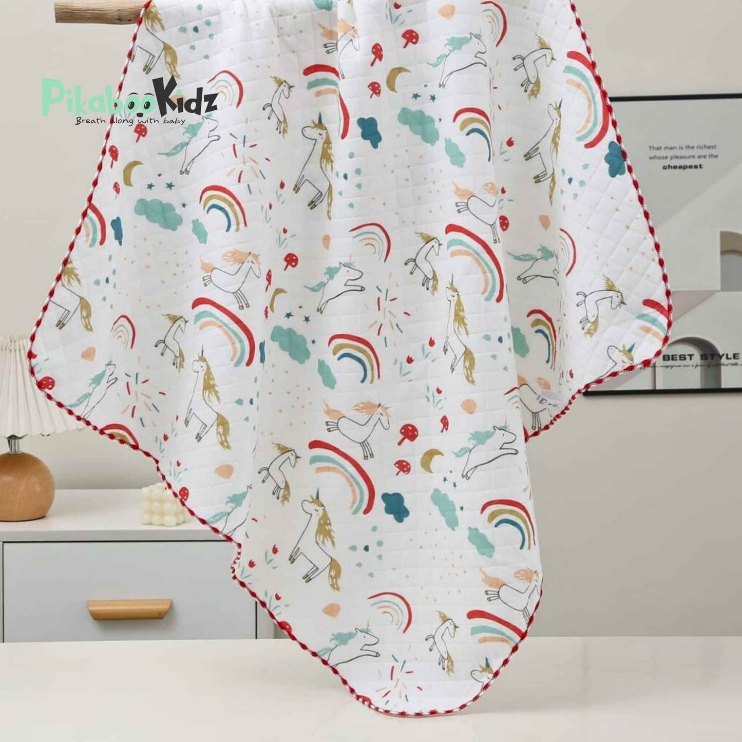 2 Layer Muslin Blanket in 85*85 cm - Unicorns