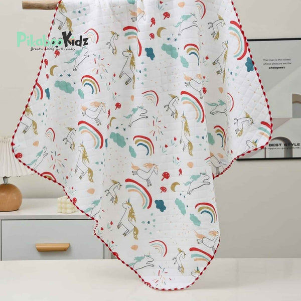 2 Layer Muslin Blanket in 85*85 cm - Unicorns - alt view