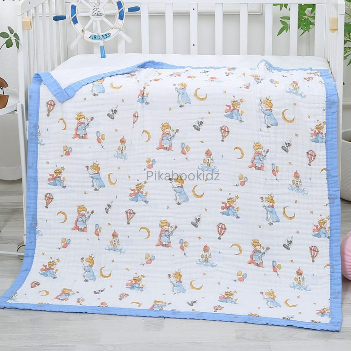 Muslin 6 layer Receiving Blanket - Little Prince