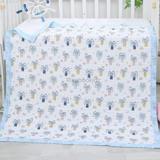 Muslin 6 layer Receiving Blanket - Bunny