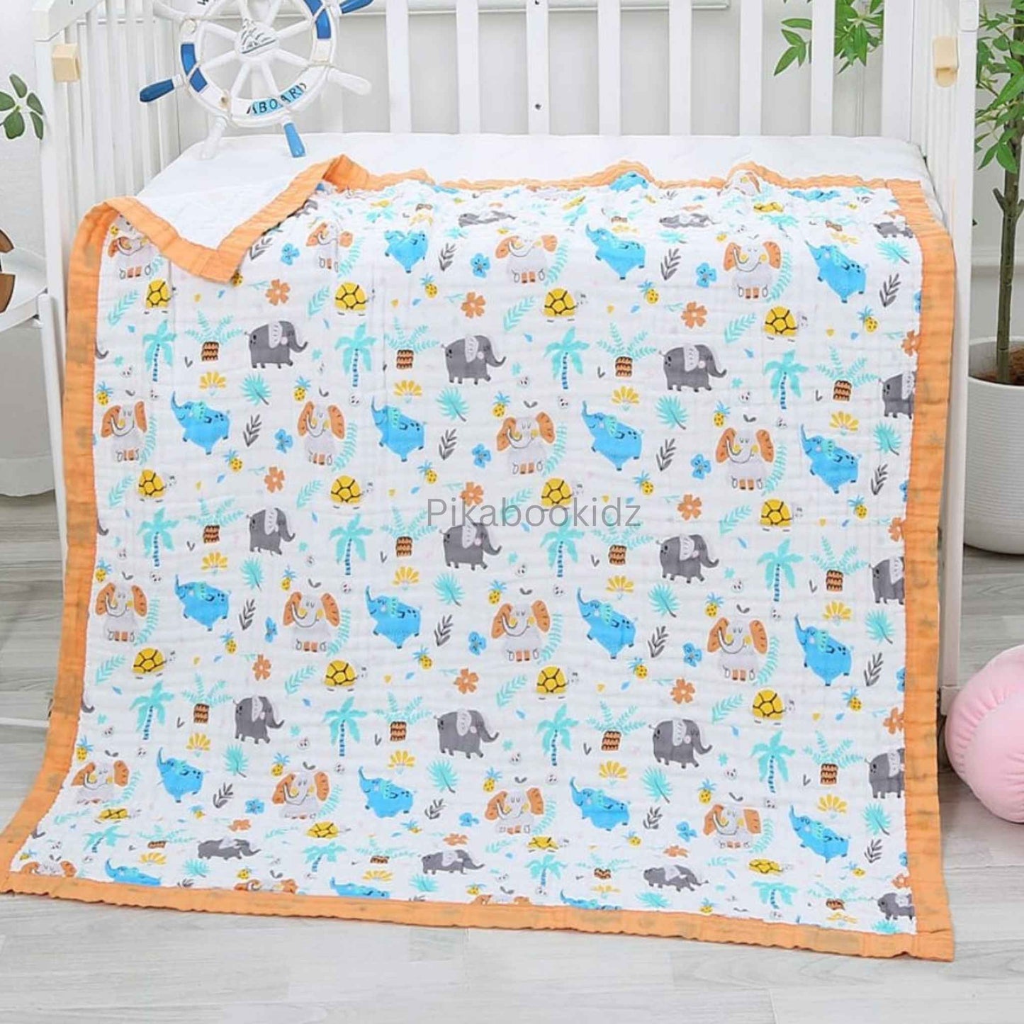 Muslin 6 layer Receiving Blanket - Jungle