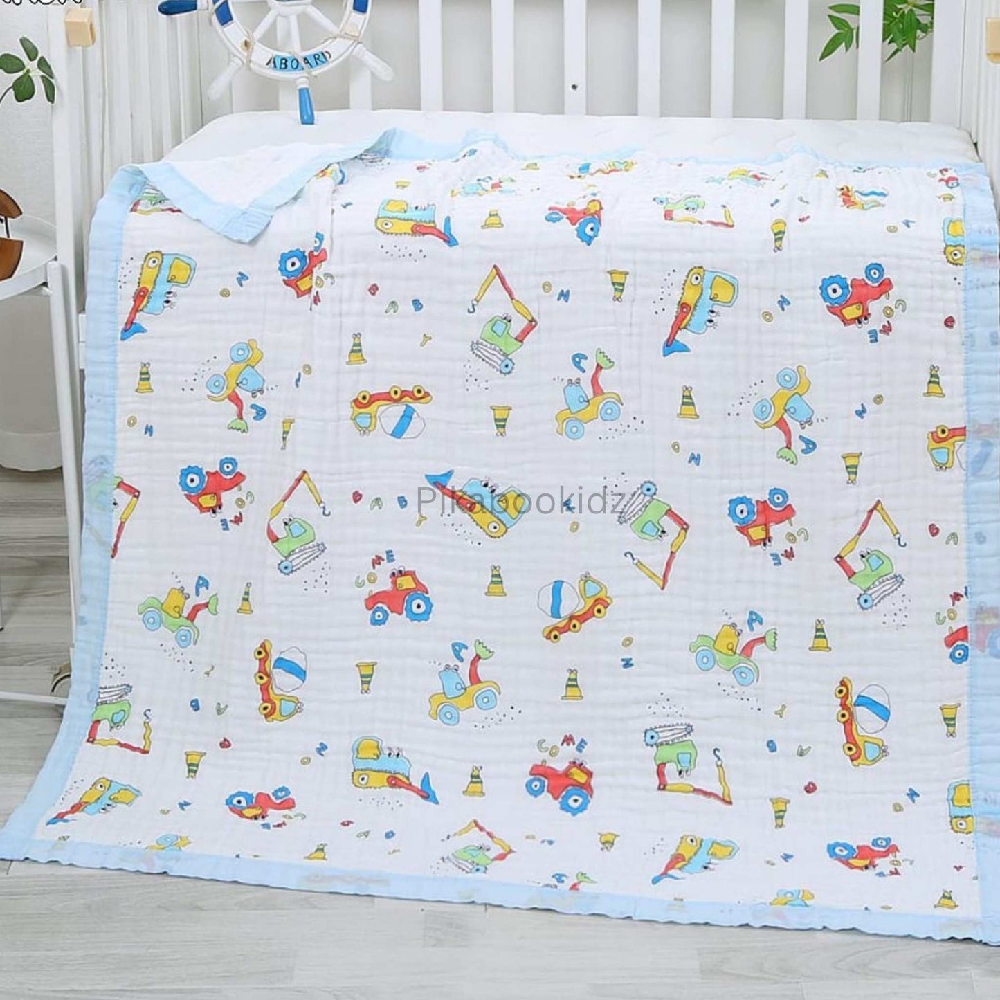 Muslin 6 layer Receiving Blanket - Red